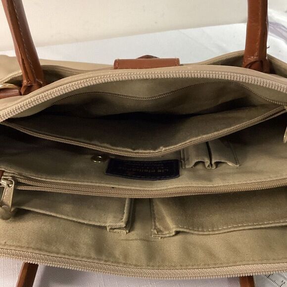 Liz Claiborne Tan and Brown Leather Handbag - Picture 7 of 9